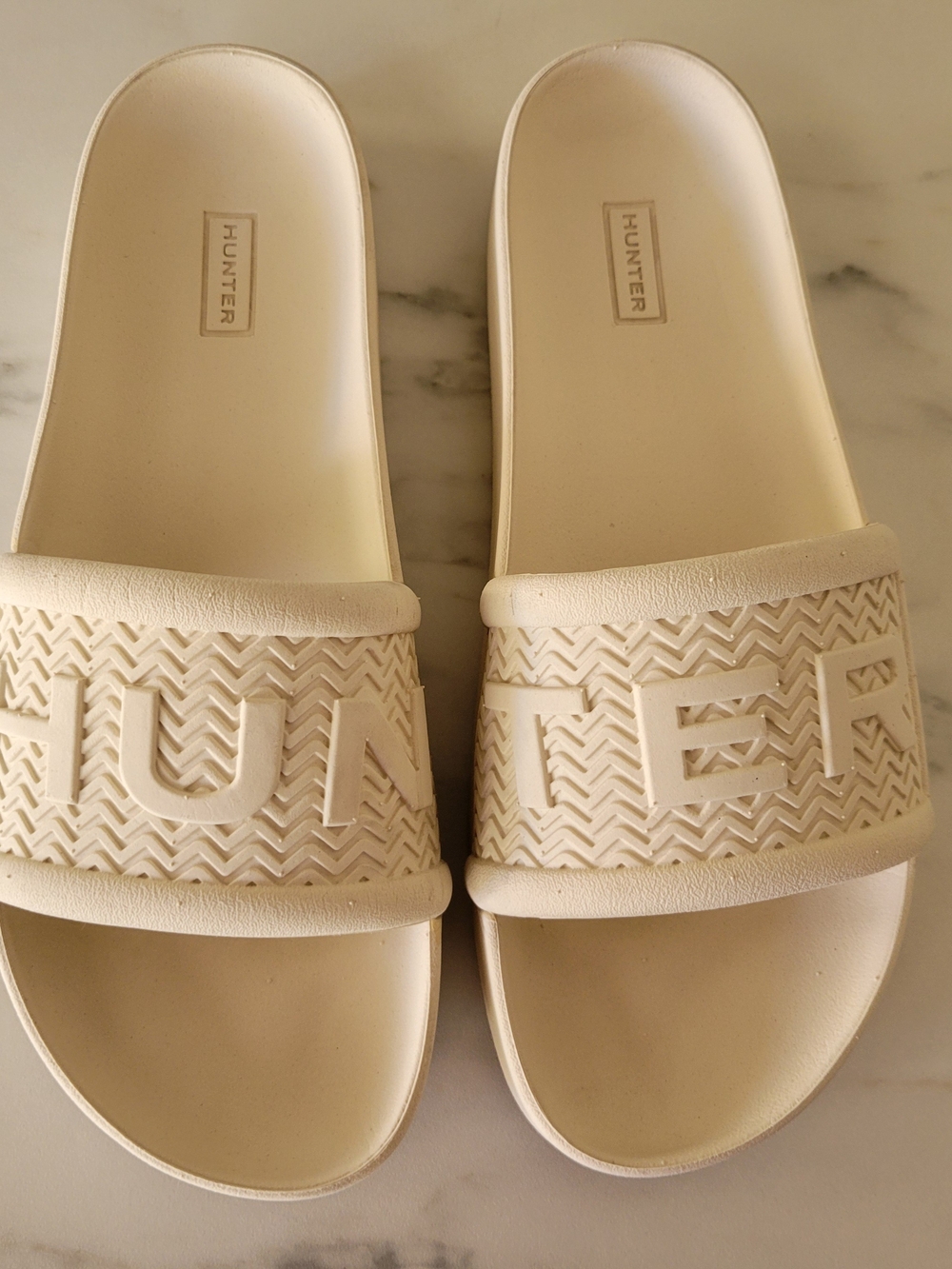 Hunter Bloom Algae Foam Platform Slides Soft Sand US 9